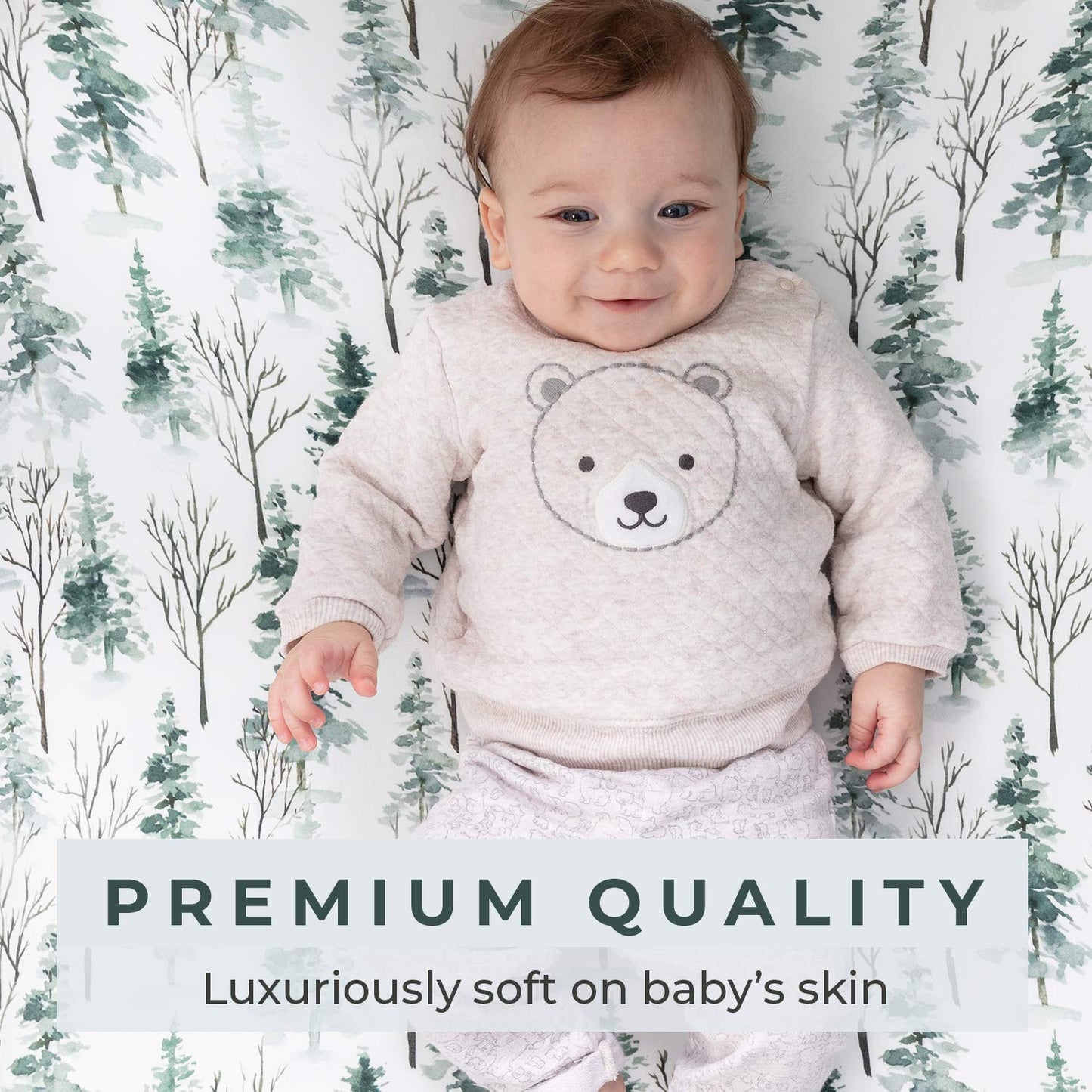 Pobi Baby - Premium Fitted Crib Sheets for Standard Crib Mattress - Ultra-Soft Cotton Blend, Stylish Woodland Pattern, Safe and Snug for Baby (Magical-Woods)