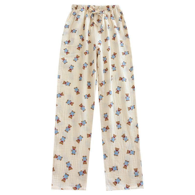 Crepe Cotton Pajama Pants for Women