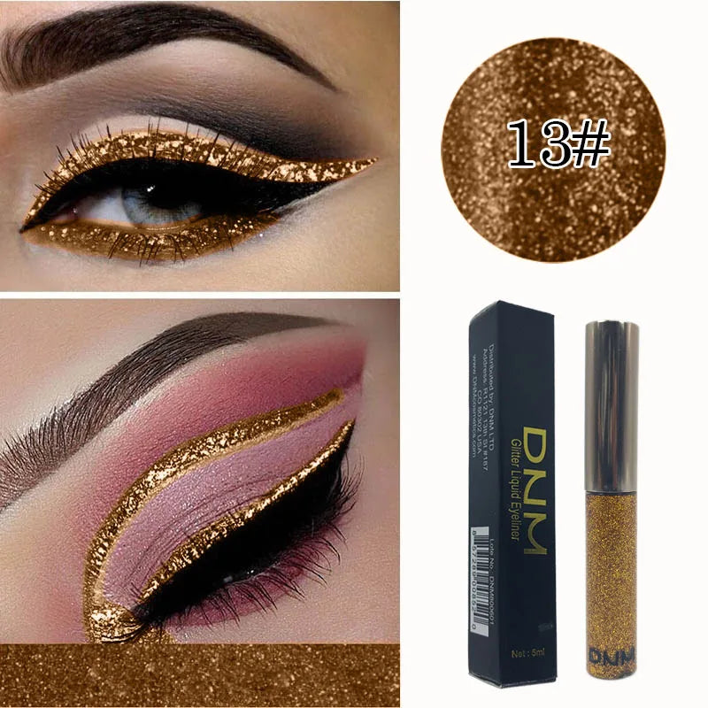 Hot 16 Color Liquid Eyeliner Flash Waterproof Durable Makeup Eyeliner Golden Red Blue White Eyeliner Lasting Shiny Eyes TSLM1