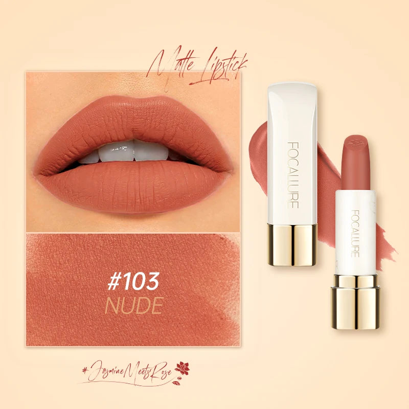 Natural Matte Lipstick Waterproof Long-Lasting Smooth Moisturizing Lip Balm Lightweight Lip Glaze Makeup Cosmetics