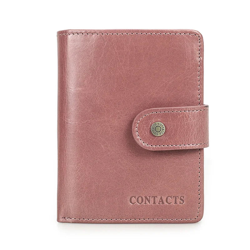 CONTACT'S Genuine Leather Wallets for Women Short Fashion Women'S Purses Card Holder Zip Coin Purses Female Bag Women'S Wallet