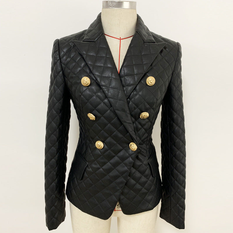 Double Breasted Lion Bottom Jacket with Thread