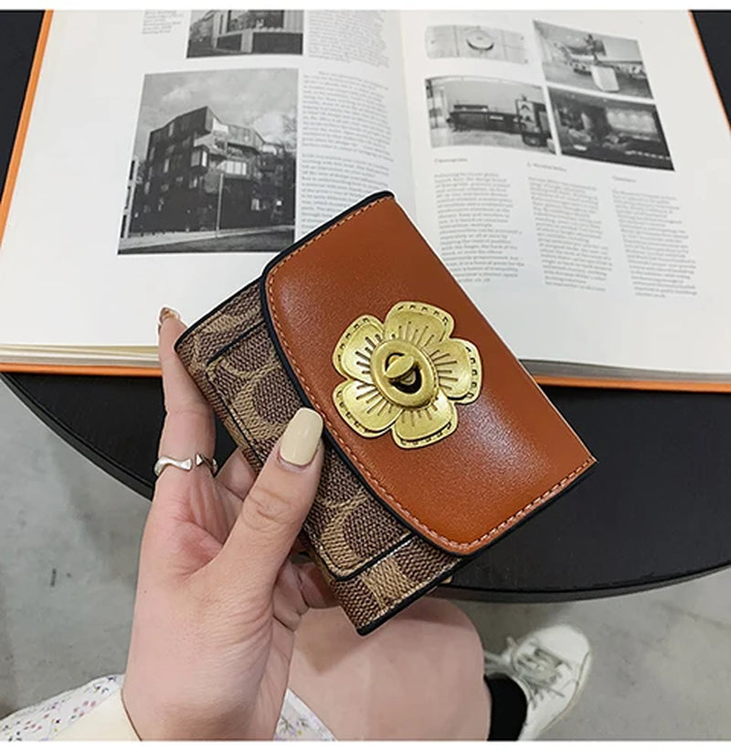 Fashion Women'S Wallet Female Short Wallets for Women Coin PU Leather Purses Card Holder Luxury Wallets Famous Brands