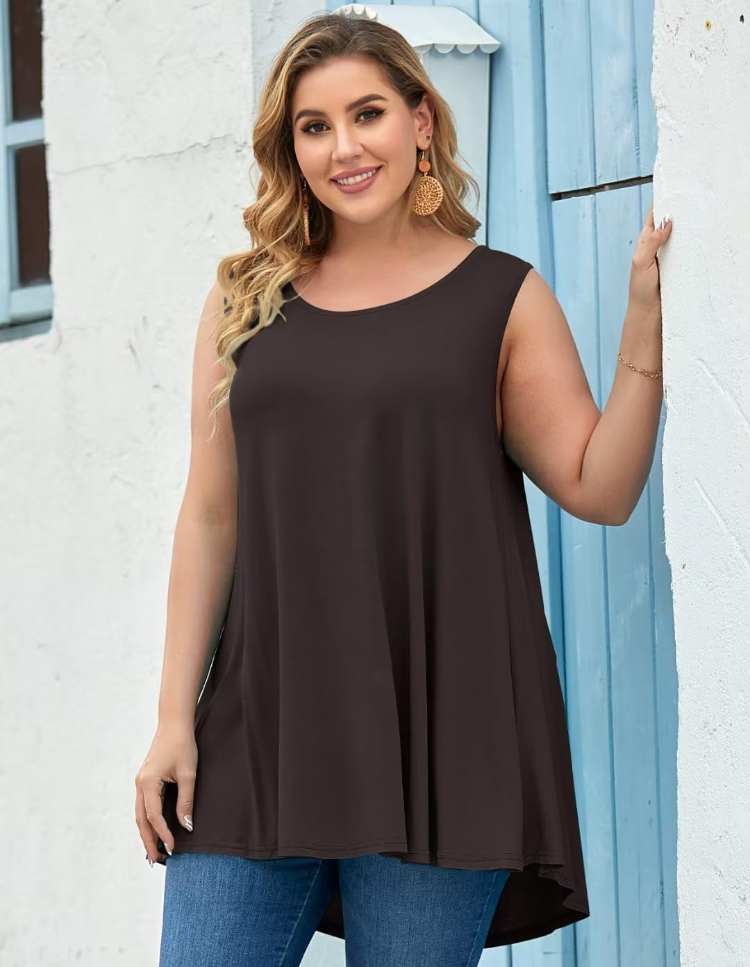 Tank Tops for Women plus Size Sleevelss Tunic Casual Summer Clothes Swing Shirts for Leggings