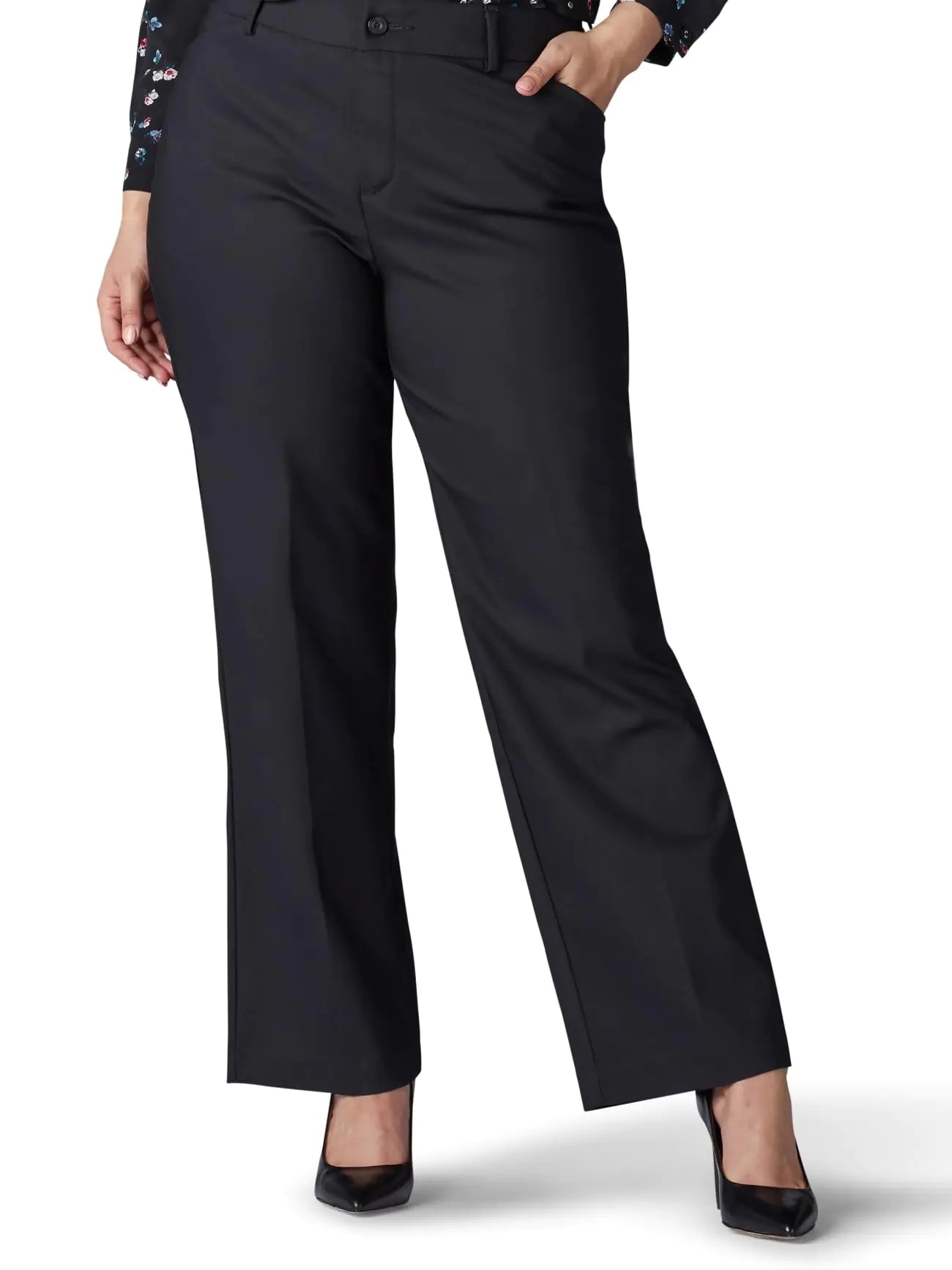 Lee Plus Size Ultra Lux Comfort with Flex Motion Trouser Pant 18 Plus Petite Black