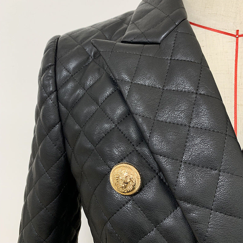 Double Breasted Lion Bottom Jacket with Thread