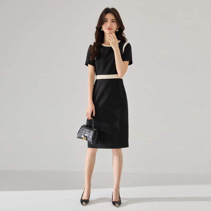 Waist Straight Splicing Dress