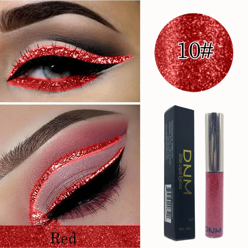 Hot 16 Color Liquid Eyeliner Flash Waterproof Durable Makeup Eyeliner Golden Red Blue White Eyeliner Lasting Shiny Eyes TSLM1