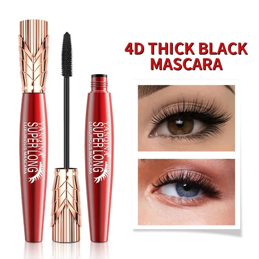 Super Long Mascara 4D Waterproof and Sweat Proof Mascara Luxurious Mascara No Clumping Stereo Lengthening Mascara