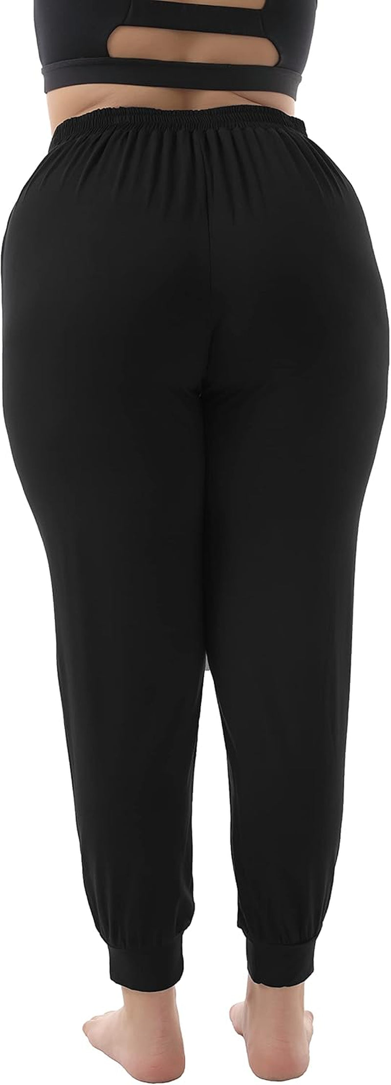 Women'S plus Size Casual Lounge Pants Stretchy Relaxed Jogger Yoga Pants with Pockets