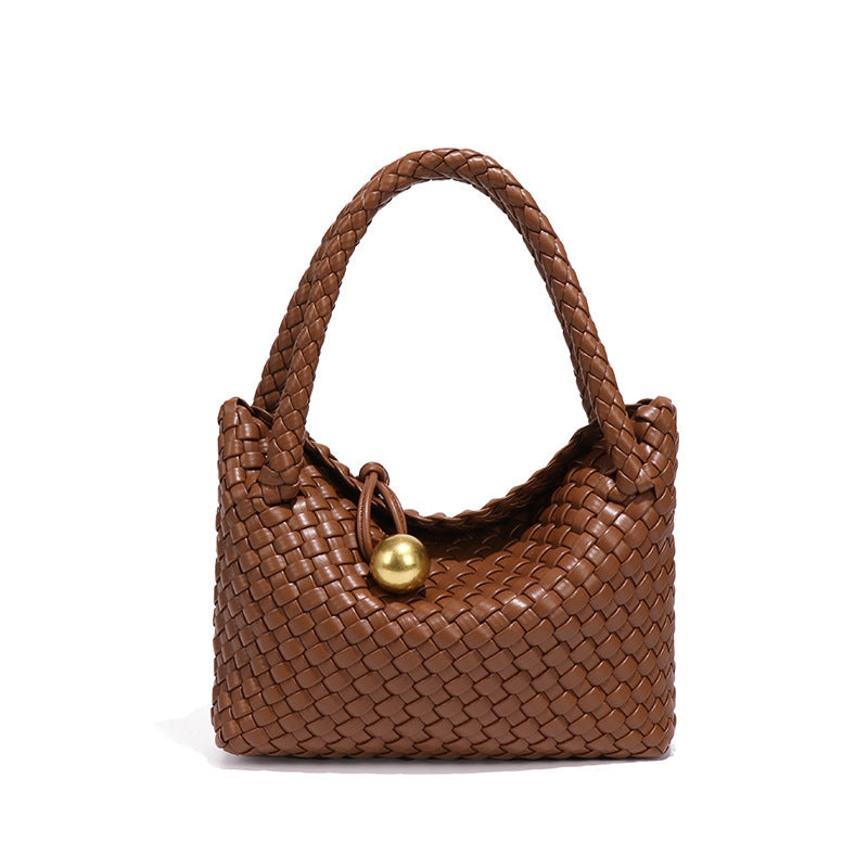 Women's Crossbody handbag Premium Sense Light Luxury Single shoulder Crossbody handbag pure hand-woven basket handbag