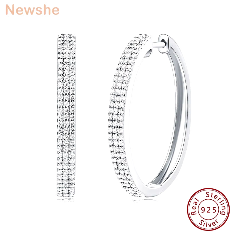 D Color Full Moissanite Diamond Hoop Earrings for Women 925 Sterling Silver round Circle Ear Cuff YE7017