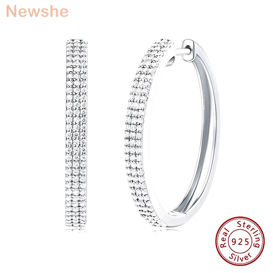 D Color Full Moissanite Diamond Hoop Earrings for Women 925 Sterling Silver round Circle Ear Cuff YE7017