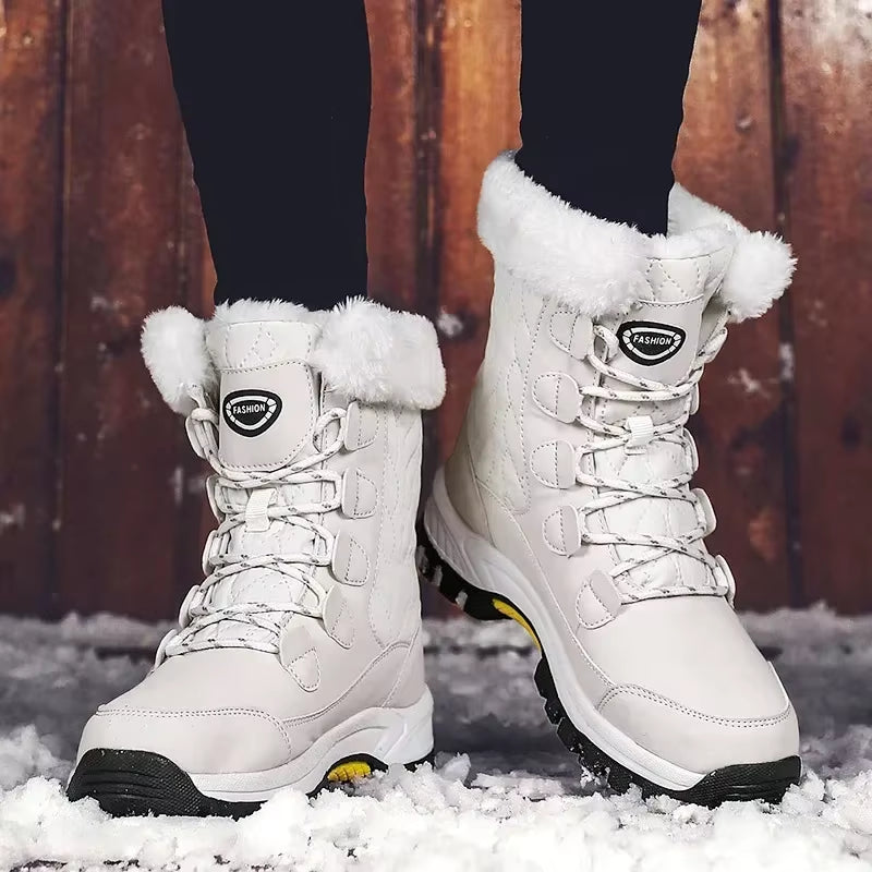 Women'S Winter Boots, Mid Calf Warm Lined Snow Boots, Non Slip Warm Shoes, Fashionable Casual Women'S Boots 2024