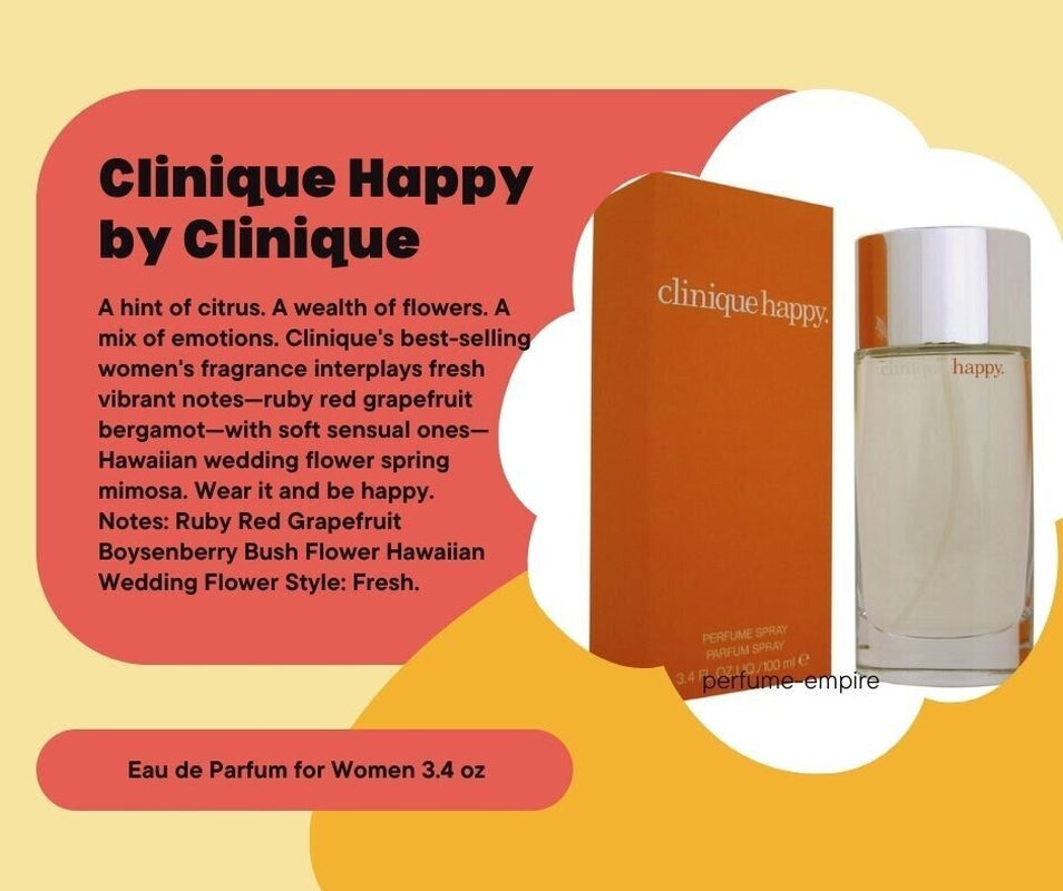 Clinique Happy by Clinique 3.3 / 3.4 Oz Perfume EDP Spray for Women NEW in BOX