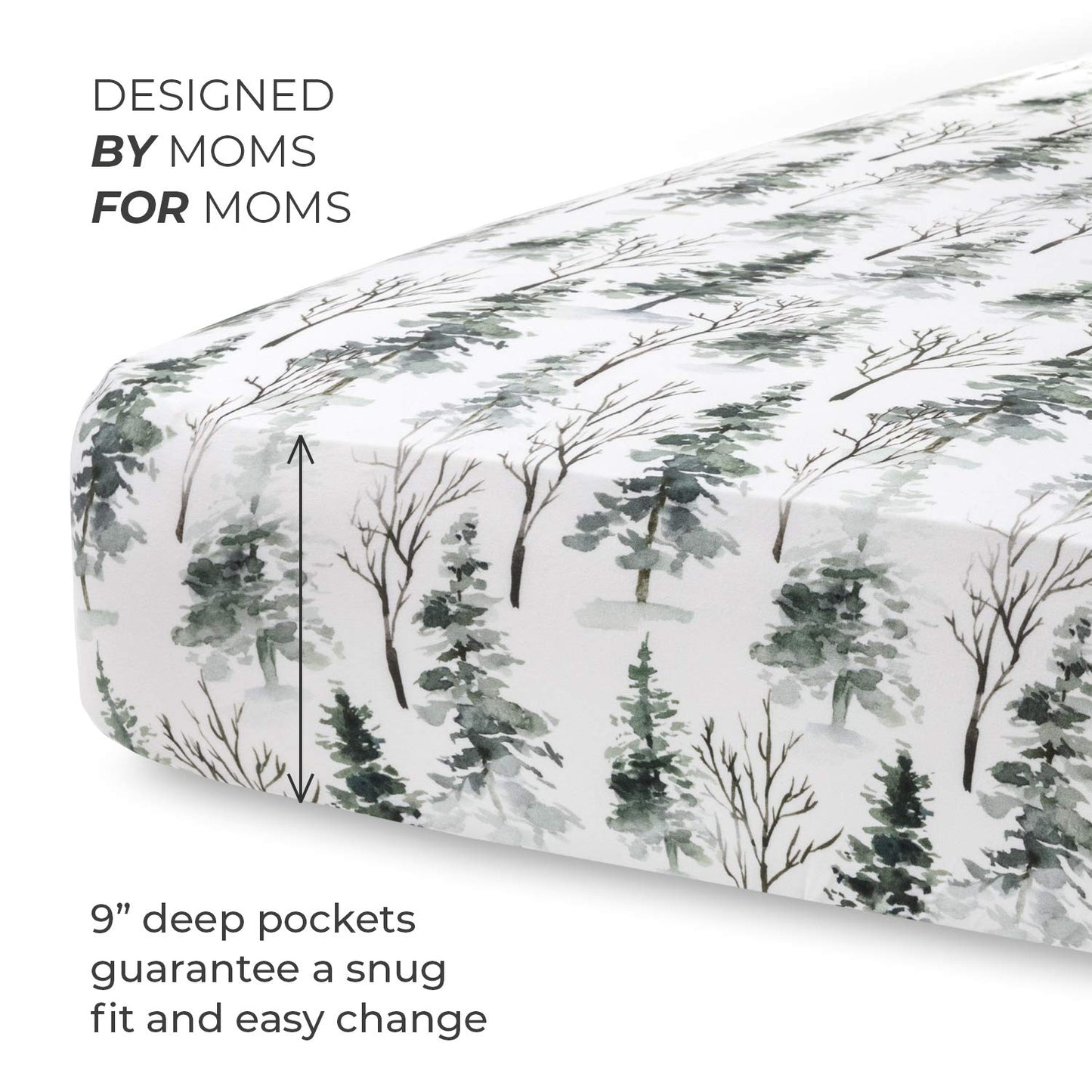 Pobi Baby - Premium Fitted Crib Sheets for Standard Crib Mattress - Ultra-Soft Cotton Blend, Stylish Woodland Pattern, Safe and Snug for Baby (Magical-Woods)