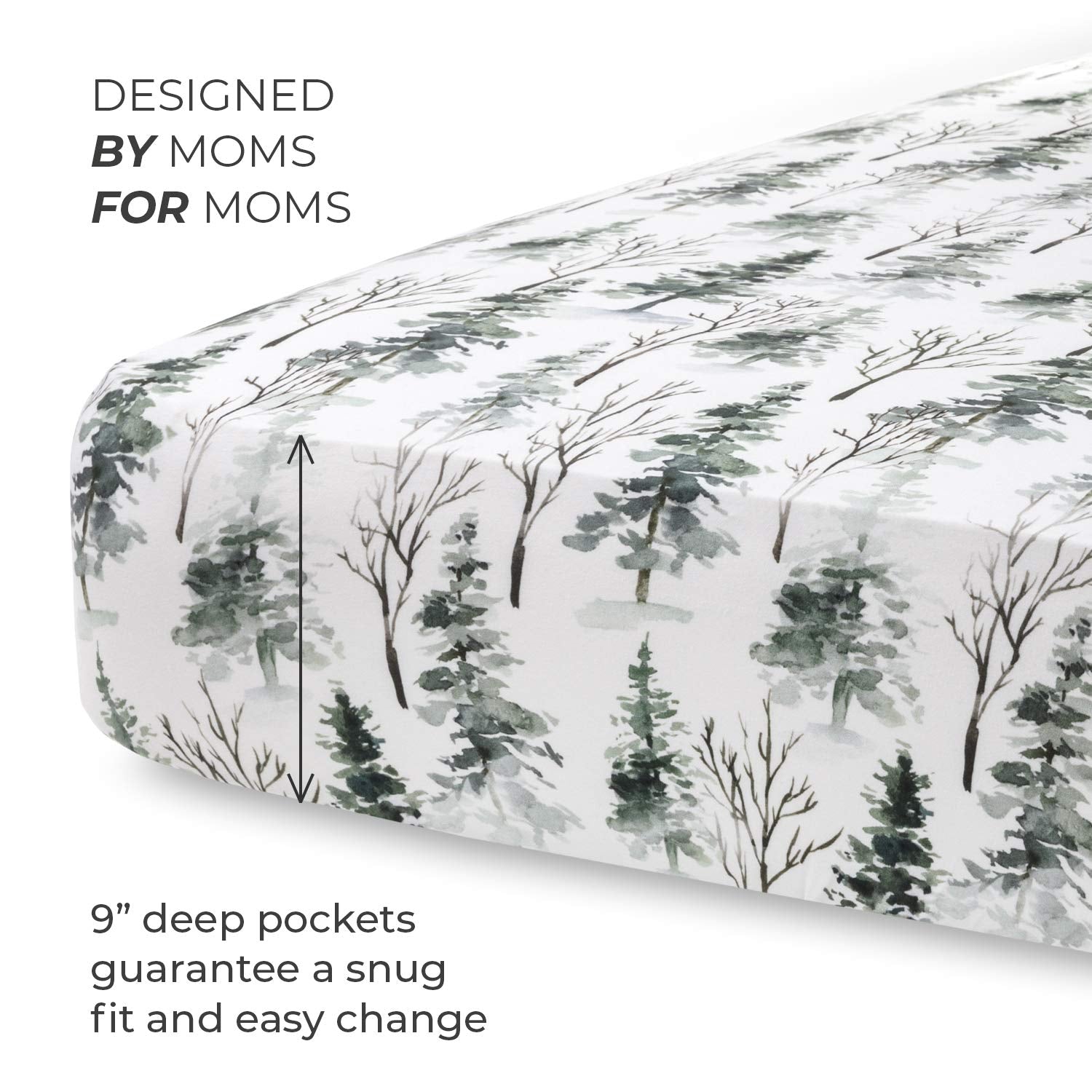 Pobi Baby - Premium Fitted Crib Sheets for Standard Crib Mattress - Ultra-Soft Cotton Blend, Stylish Woodland Pattern, Safe and Snug for Baby (Magical-Woods)