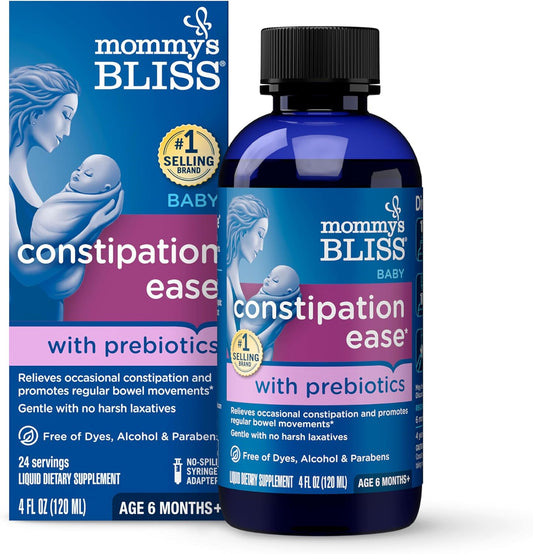 Constipation Ease + Prebiotics, Relieves Occasional Constipation, Gentle & Safe, No Harsh Laxatives, 4 Fl Oz Bottle (Pack of 1)