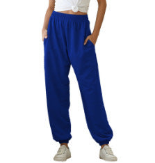 Women's fashion high waist plus fleece casual sports sweatpants corset pants