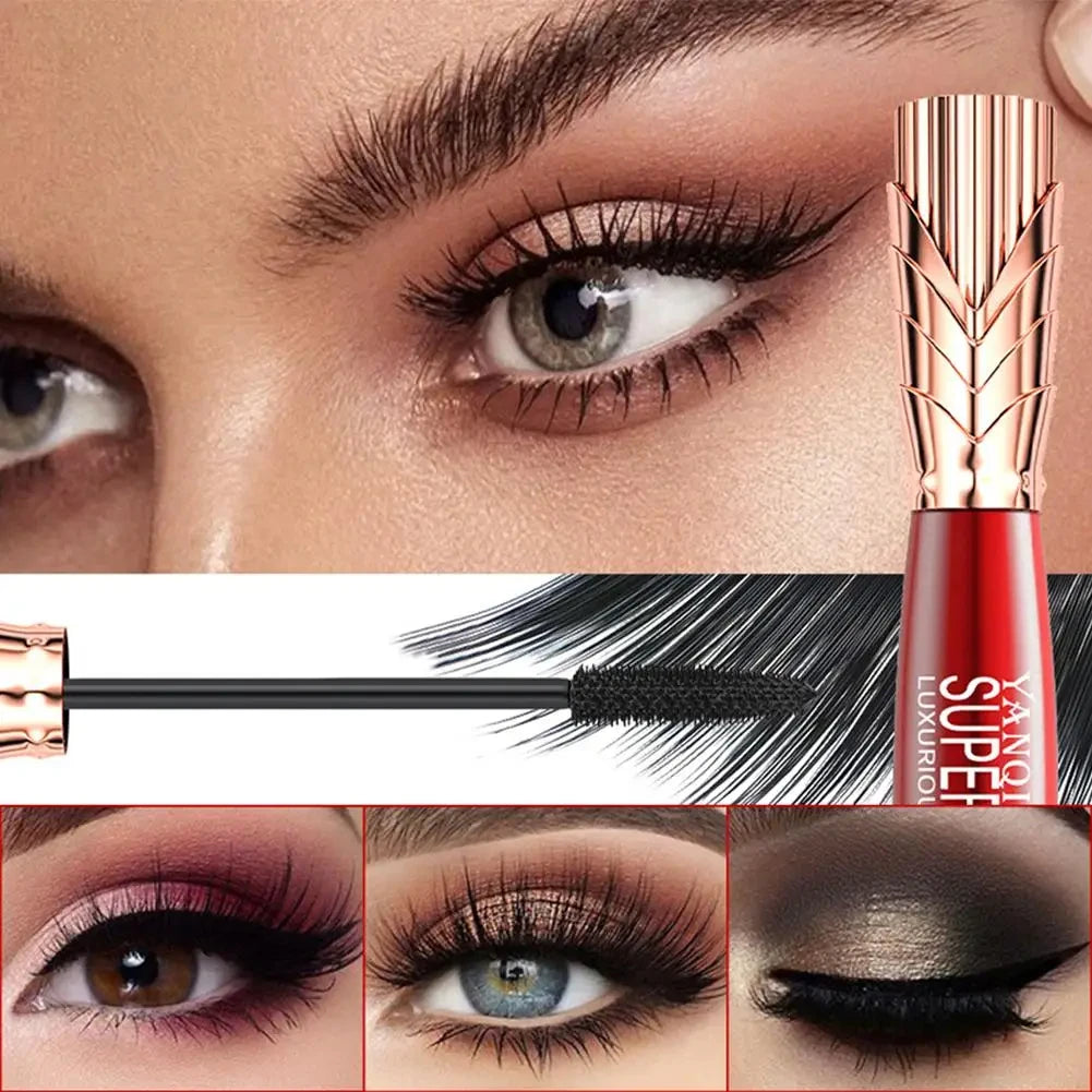 Super Long Mascara 4D Waterproof and Sweat Proof Mascara Luxurious Mascara No Clumping Stereo Lengthening Mascara