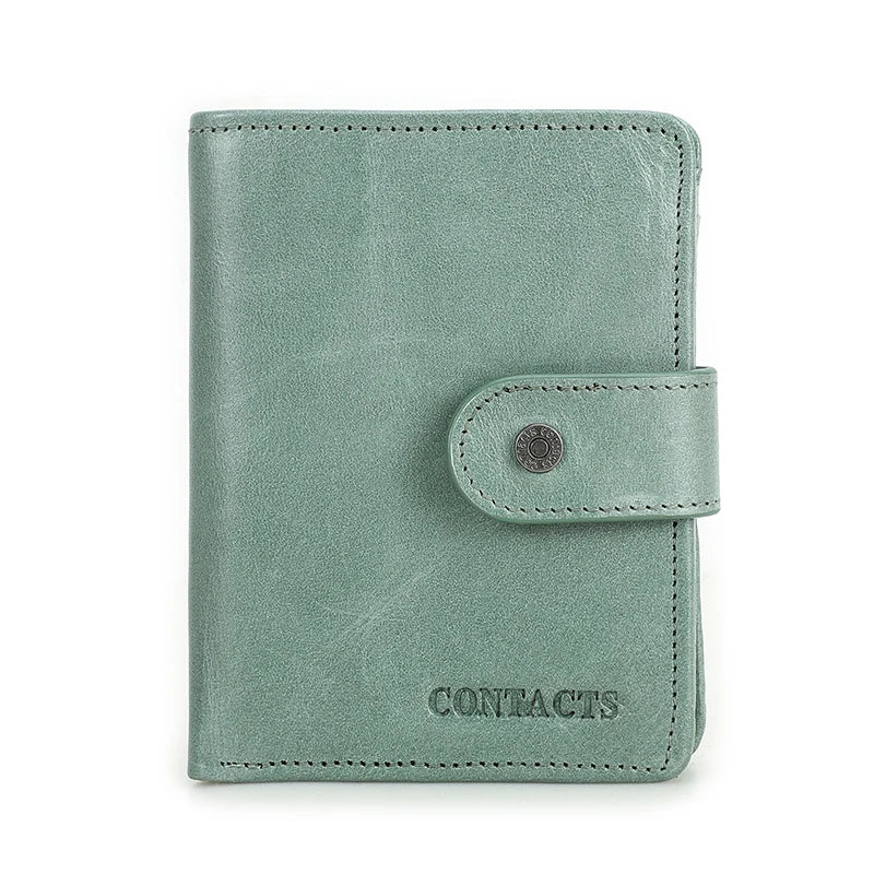 CONTACT'S Genuine Leather Wallets for Women Short Fashion Women'S Purses Card Holder Zip Coin Purses Female Bag Women'S Wallet