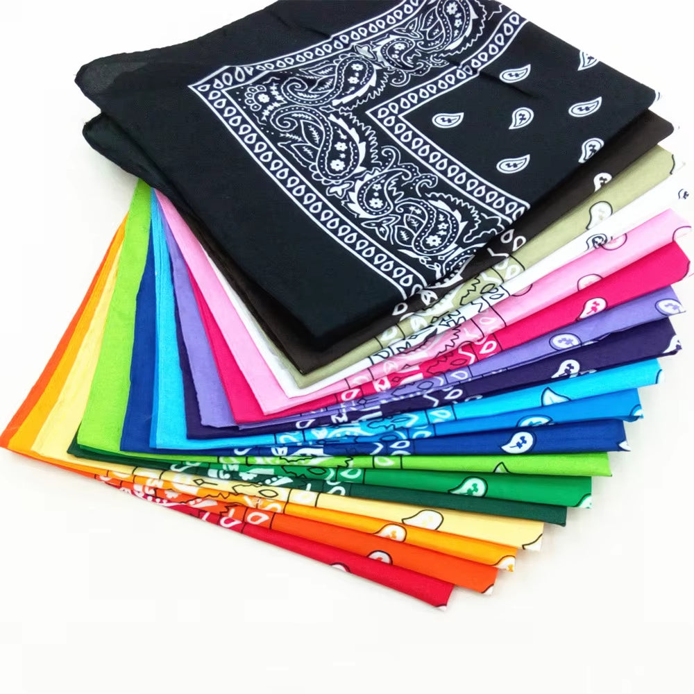 Fashion Bandana Kerchief Head Square Scarves Print Handkerchief Woman Man Hair Band Neck Scarf Sports Headwear Wrap Head Scarf