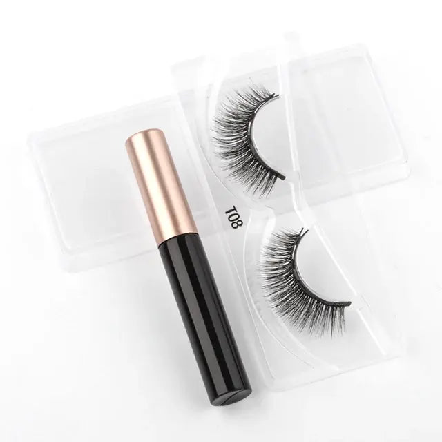 Magnetic Eyelashes Set with Waterproof Eyeliner and Tweezer