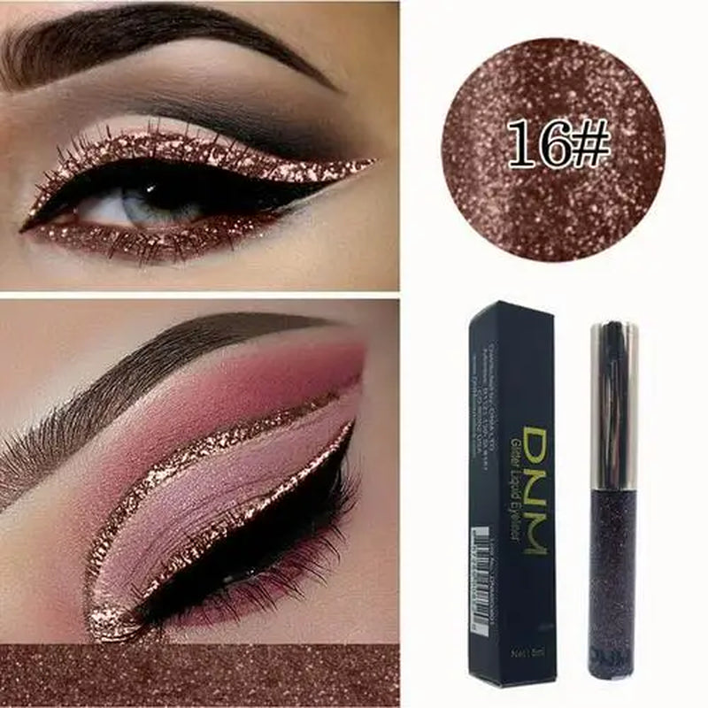 Hot 16 Color Liquid Eyeliner Flash Waterproof Durable Makeup Eyeliner Golden Red Blue White Eyeliner Lasting Shiny Eyes TSLM1