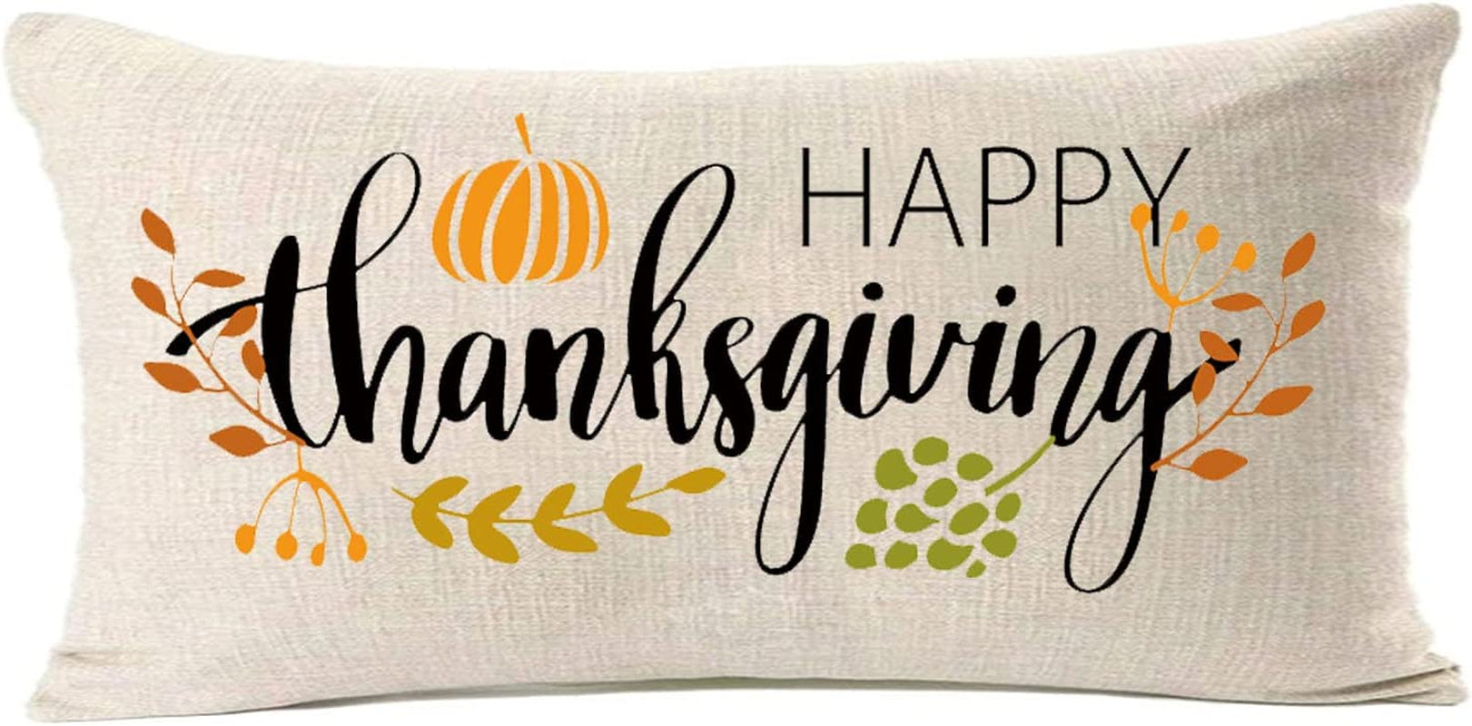 Thanksgiving Decorations Pillow Covers 12X20 Inch,Happy Thanksgiving Decor Thanksgiving Lumbar Pillow Farmhouse for Sofa