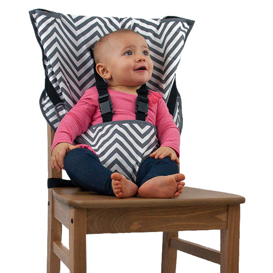 The Original Easy Seat Portable High Chairs for Babies and Toddlers - Quick, Easy, Convenient Cloth Travel High Chair - Fits in Your Hand Bag for a Happier, Safer Infant/Toddler (Chevron)