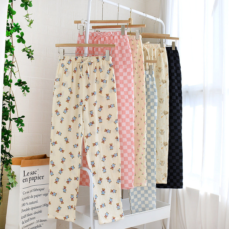 Crepe Cotton Pajama Pants for Women