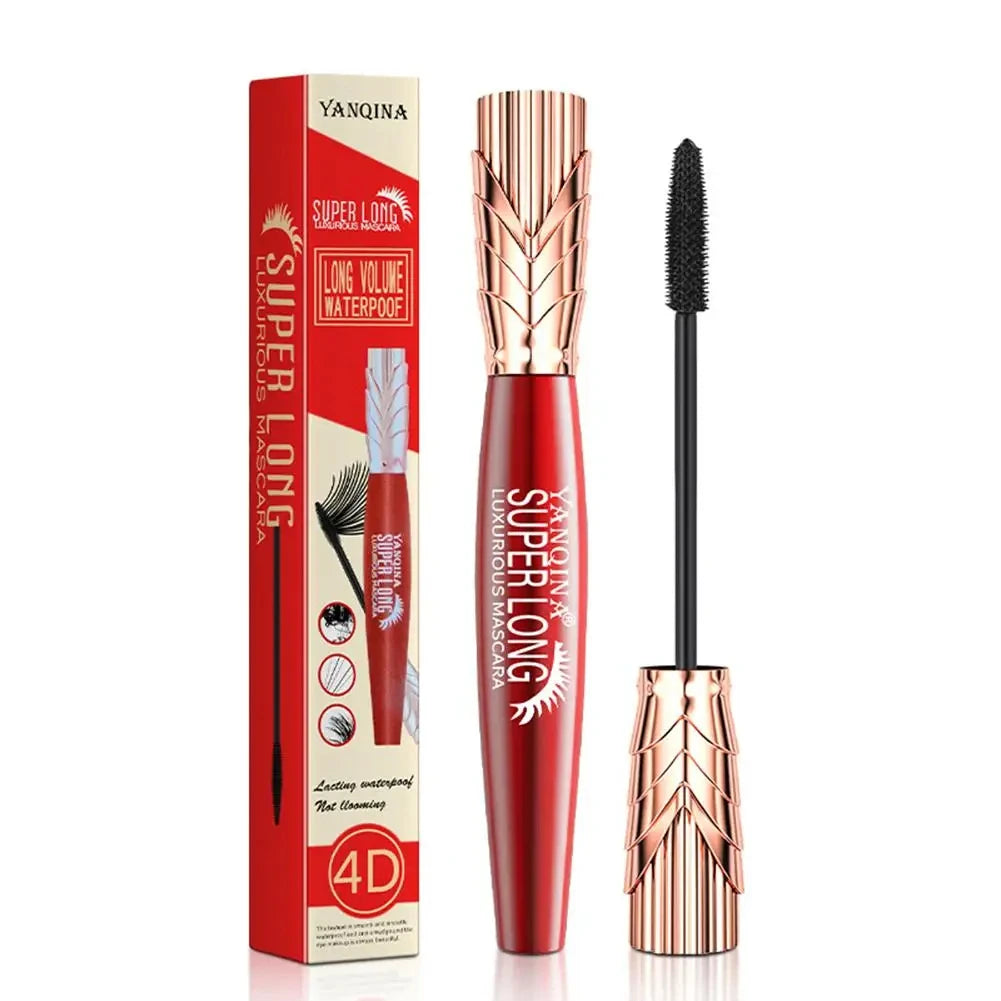 Super Long Mascara 4D Waterproof and Sweat Proof Mascara Luxurious Mascara No Clumping Stereo Lengthening Mascara