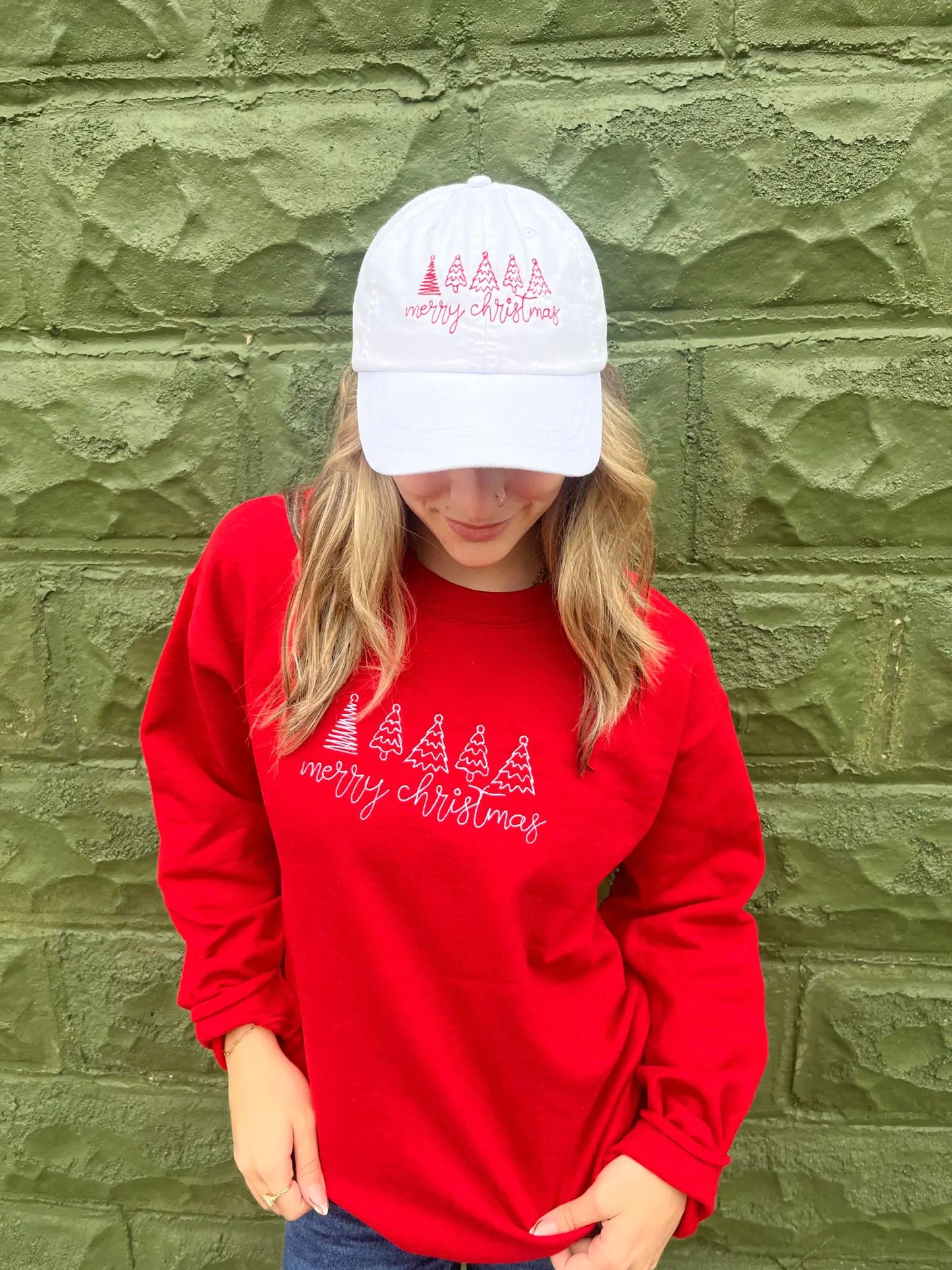 Merry Christmas Embroidered Sweatshirt