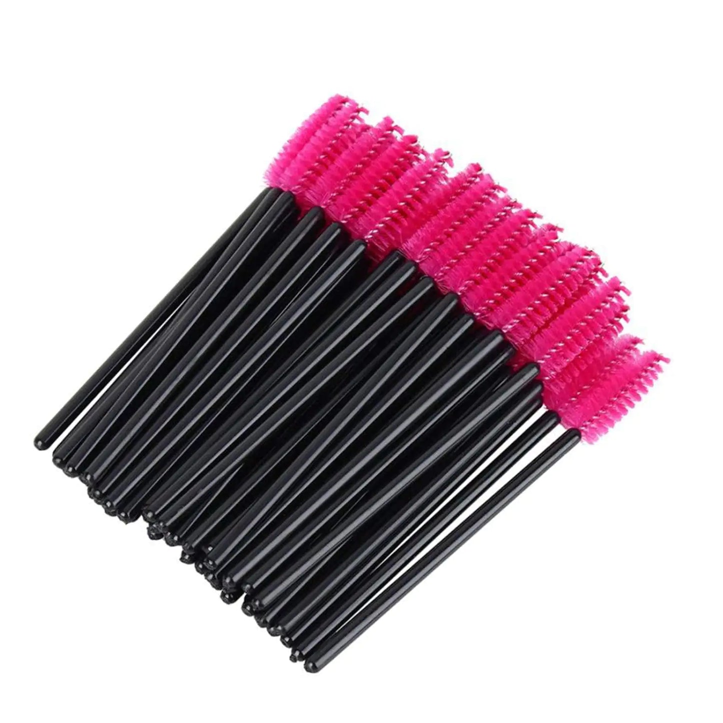 100PCS Disposable Eyelash Mascara Brushes for Eye Lashes Extension Eyebrow and Makeup(Rose) Rose 100 Count (Pack of 1)