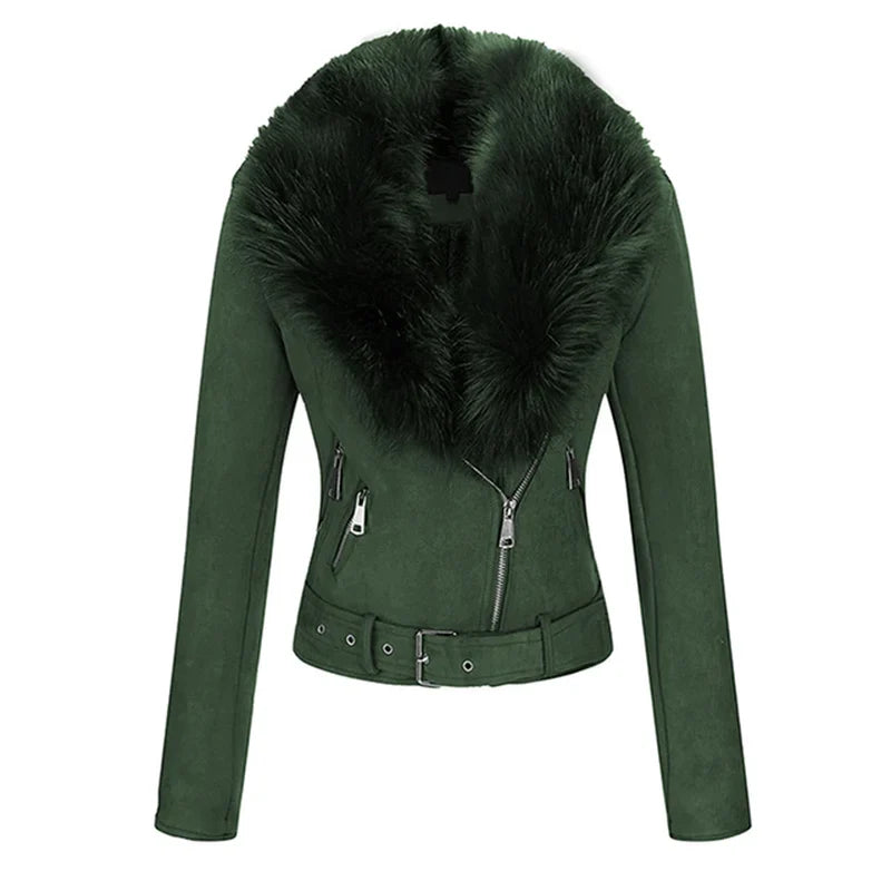 Spring Winter Thick Faux Suede Leather Jacket