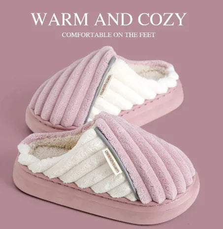 Plus Size Fleece Lined Padded Warm Slippers