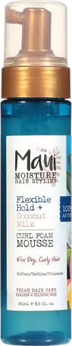 Maui Moisture Flexible Hold + Coconut Milk Curl Foam Mousse, for Curly Hair Styling, No Drying Alcohols, Parabens or Silicone, 8.5oz