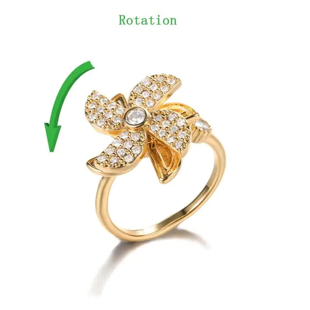 Crystal Sunflower Rings For Women