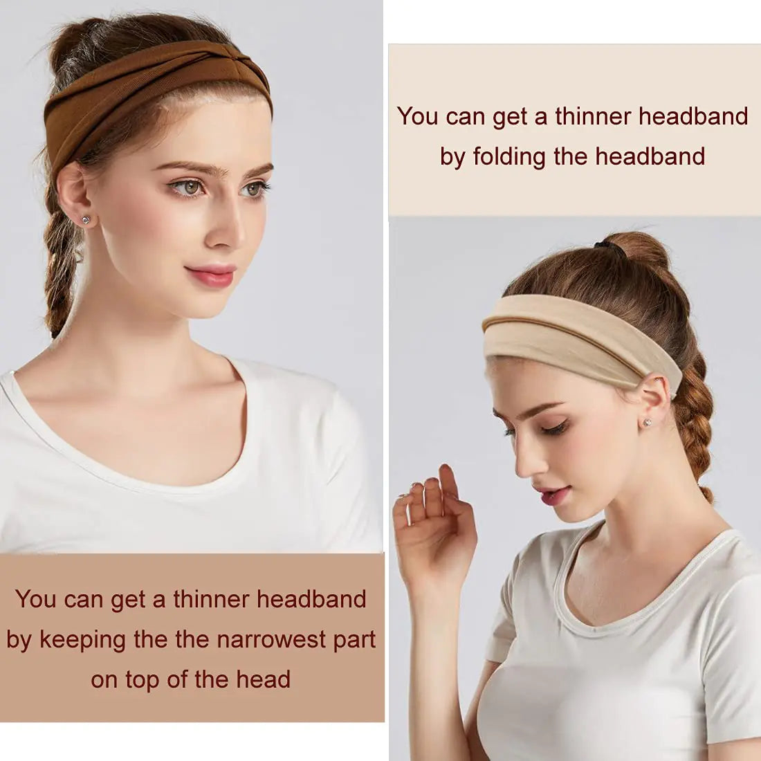 Fashion Headbands For Women Wide Headband Yoga Workout Head Bands Hair Accessories Band 6 Pack Solid