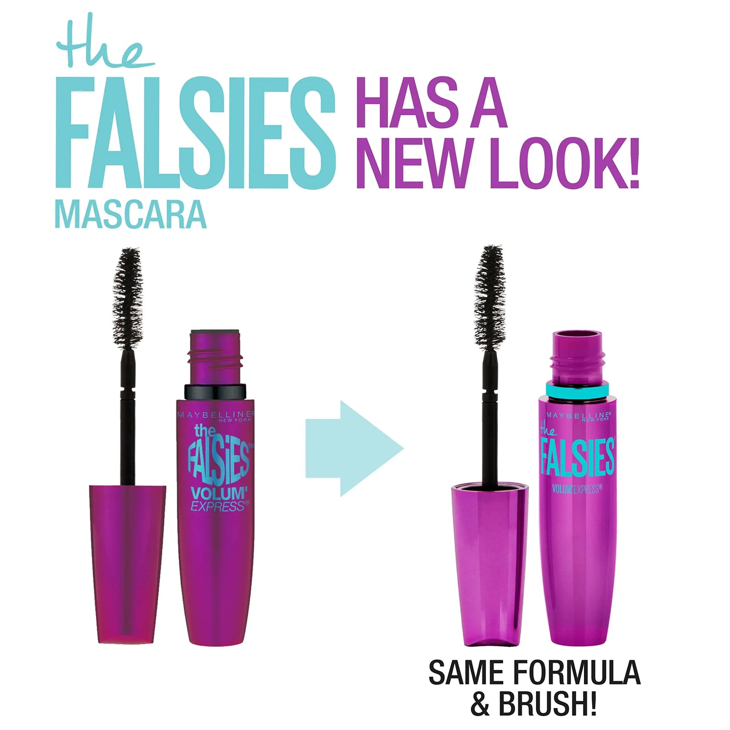 Maybelline Volum' Express Falsies Volumizing, Washable Mascara, Blackest Black, 2 Count 0.25 Fl Oz (Pack of 2)