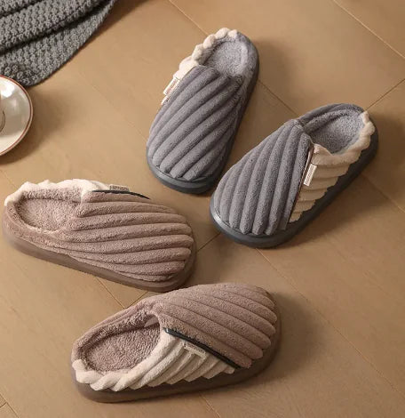 Plus Size Fleece Lined Padded Warm Slippers