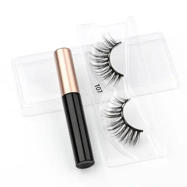 Magnetic Eyelashes Set with Waterproof Eyeliner and Tweezer