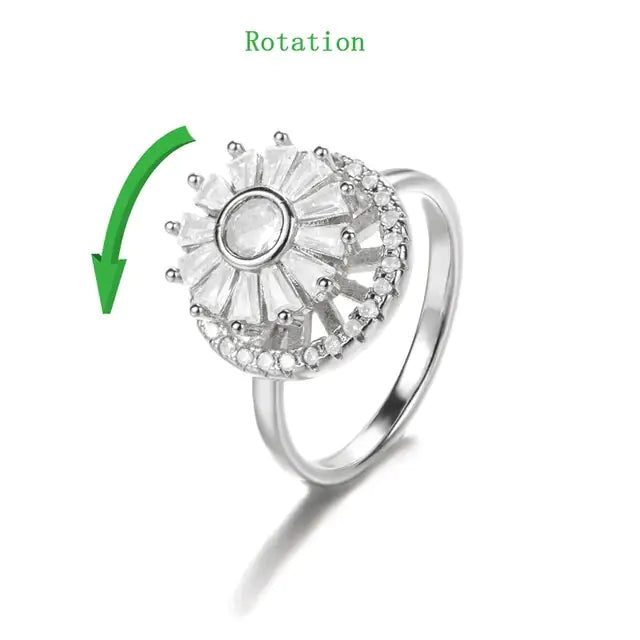 Crystal Sunflower Rings For Women