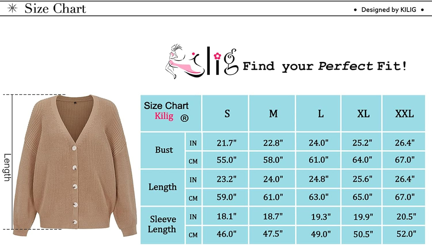 Women'S Button-Down Cardigan Sweater Open Front Long Sleeve Loose Knit Cardigans