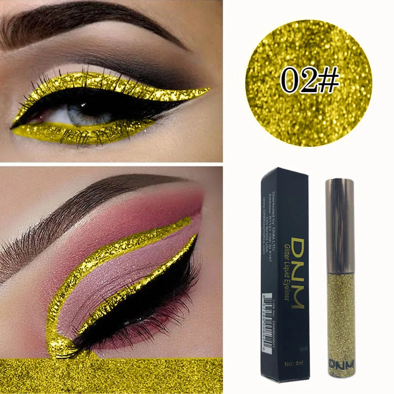 Hot 16 Color Liquid Eyeliner Flash Waterproof Durable Makeup Eyeliner Golden Red Blue White Eyeliner Lasting Shiny Eyes TSLM1