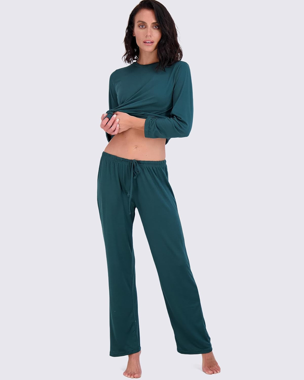 2 Pack: Women'S Pajama Set - Choose from Short Sleeve with Pocket or Long Sleeve without Pocket