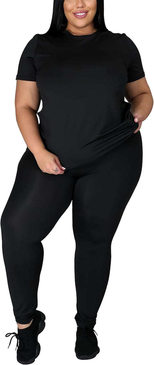 Women'S Summer Casual 2 Piece Short Sets Slim Shirt Bodycon Sportswear Legger Biker Tracksuit, 21-Black, Xx-Large