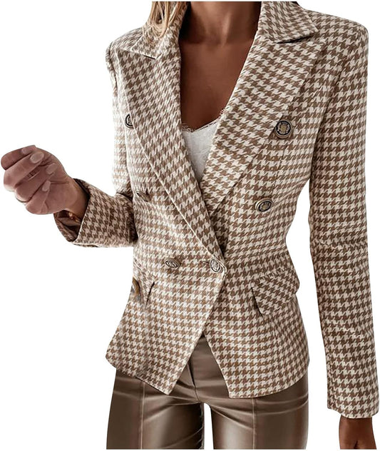 Fall Winter Trench Coats for Women Leopard Print Jacket Button down Cardigan Long Sleeve Business Tops Lapel Overcoat