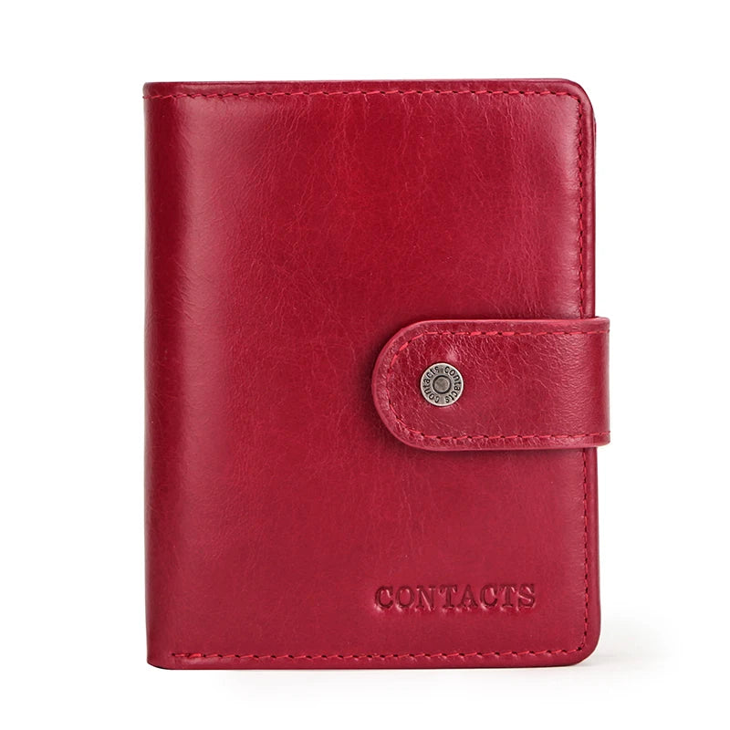 CONTACT'S Genuine Leather Wallets for Women Short Fashion Women'S Purses Card Holder Zip Coin Purses Female Bag Women'S Wallet