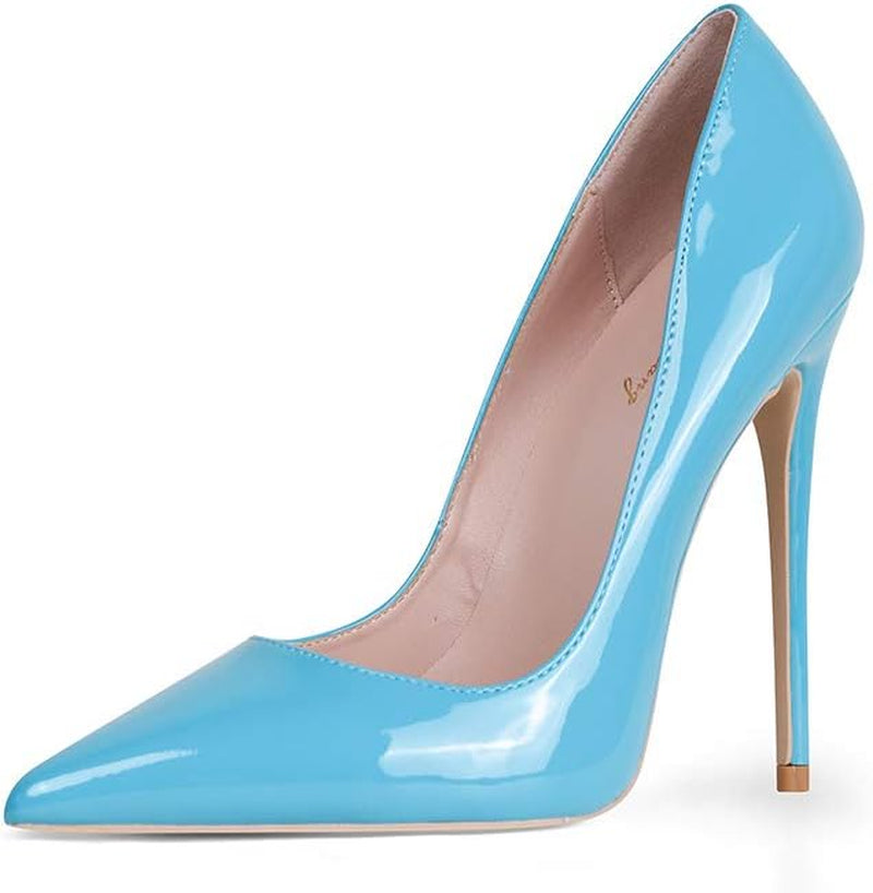 Women Pumps, Pointed Toe High Heel 4.7 Inch/12Cm Party Prom Shoes Stiletto Wedding Heels for Bride Shoes for Women Teal Pumps Size 9